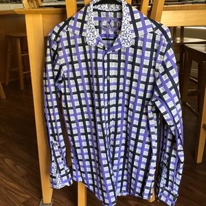 Bugatchi Long sleeve men’s shirt Sz M Purple black